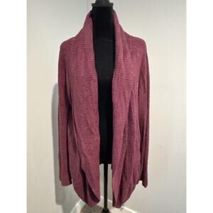 Barefoot Dreams Cardigan Womens L/XL Purple CozyChic Lite Open Front Pockets
